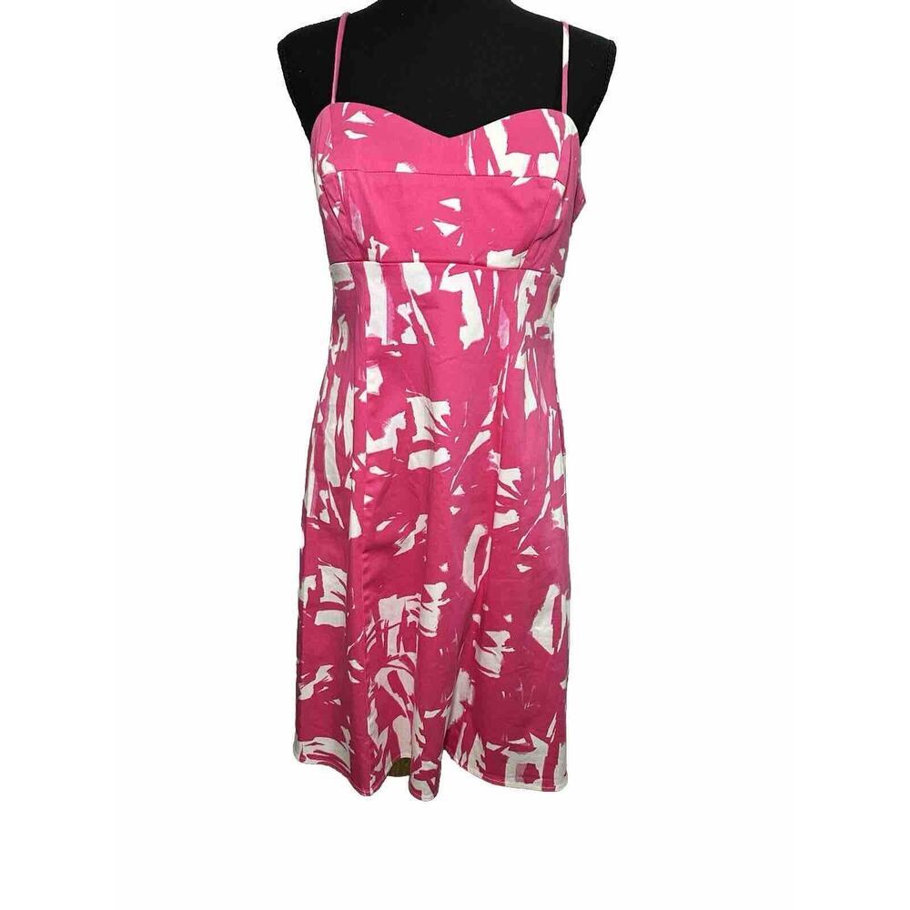 Women’s Roulette Pink White Spaghetti Strap SunDress Zipper Back Size 8